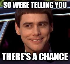 jim carrey | SO WERE TELLING YOU; THERE'S A CHANCE | image tagged in jim carrey | made w/ Imgflip meme maker