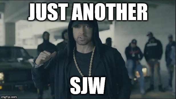 Eminem tries | JUST ANOTHER; SJW | image tagged in eminem rap,eminem,memes,funny,politics,sjw | made w/ Imgflip meme maker