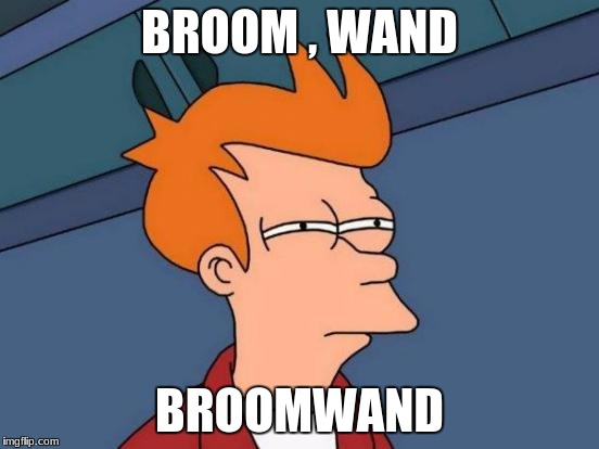 Futurama Fry Meme | BROOM , WAND BROOMWAND | image tagged in memes,futurama fry | made w/ Imgflip meme maker