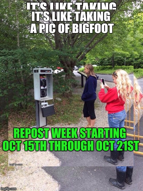Give your memes a second shot with "Repost Week" ( A GotHighMadeAMeme and Pipe_Picasso event) | REPOST WEEK STARTING OCT 15TH THROUGH OCT 21ST | image tagged in repost week | made w/ Imgflip meme maker
