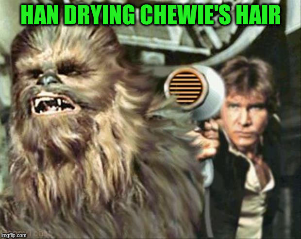 HAN DRYING CHEWIE'S HAIR | made w/ Imgflip meme maker