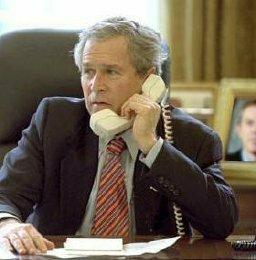 Bush on the phone Blank Meme Template