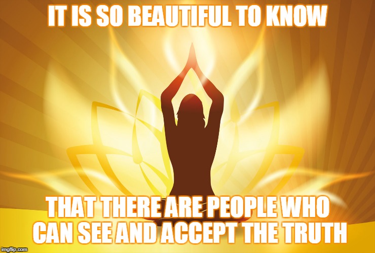 IT IS SO BEAUTIFUL TO KNOW THAT THERE ARE PEOPLE WHO CAN SEE AND ACCEPT THE TRUTH | made w/ Imgflip meme maker