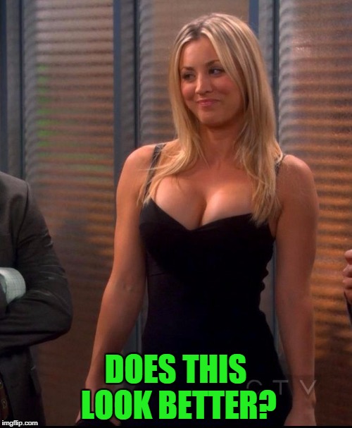 Penny - LBD | DOES THIS LOOK BETTER? | image tagged in penny - lbd | made w/ Imgflip meme maker