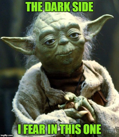 Star Wars Yoda Meme | THE DARK SIDE I FEAR IN THIS ONE | image tagged in memes,star wars yoda | made w/ Imgflip meme maker