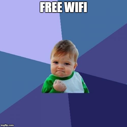 Success Kid Meme | FREE WIFI | image tagged in memes,success kid | made w/ Imgflip meme maker