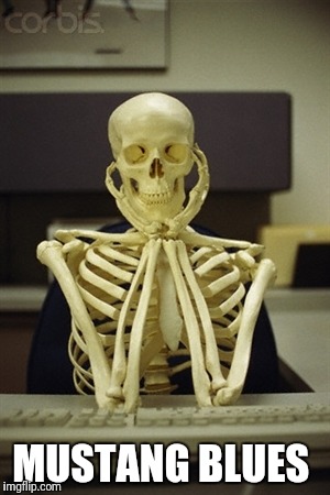 Waiting Skeleton | MUSTANG BLUES | image tagged in waiting skeleton | made w/ Imgflip meme maker