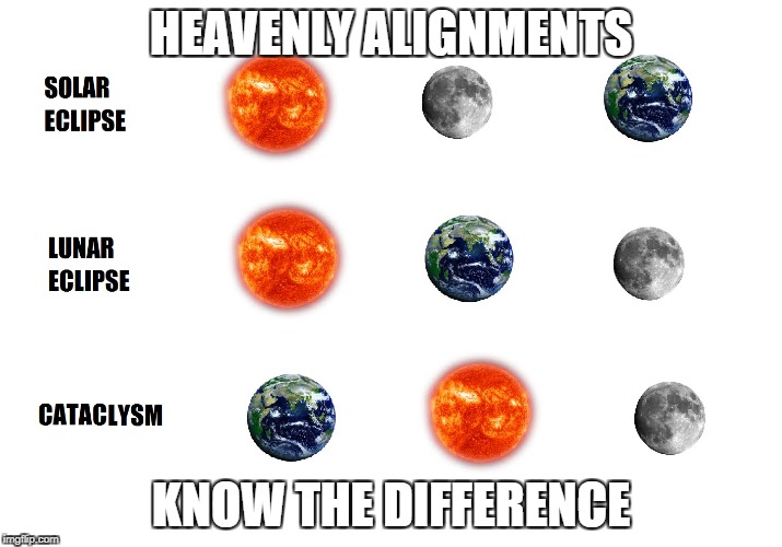 Heavenly Alignments | HEAVENLY ALIGNMENTS; KNOW THE DIFFERENCE | image tagged in space,solar eclipse | made w/ Imgflip meme maker