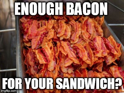 ENOUGH BACON FOR YOUR SANDWICH? | made w/ Imgflip meme maker