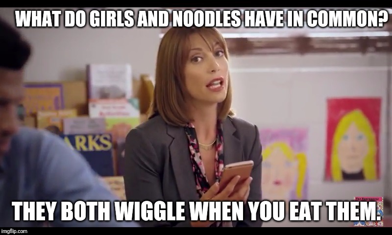 Yo Kai Watch Wibble Wobble | WHAT DO GIRLS AND NOODLES HAVE IN COMMON? THEY BOTH WIGGLE WHEN YOU EAT THEM. | image tagged in yo kai watch wibble wobble,memes,rude jokes | made w/ Imgflip meme maker