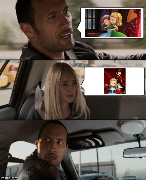 Sofia The First : Red Alert | image tagged in memes,the rock driving | made w/ Imgflip meme maker