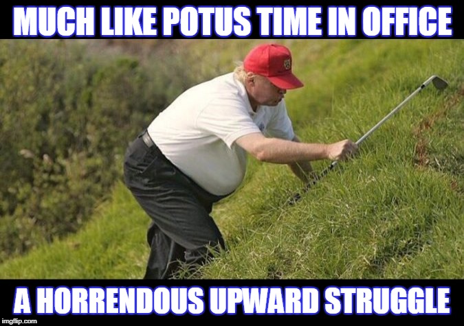 big fat potus trump |  MUCH LIKE POTUS TIME IN OFFICE; A HORRENDOUS UPWARD STRUGGLE | image tagged in fat trump,dotard trump,asshole trump,president trump,funny memes | made w/ Imgflip meme maker