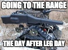 GOING TO THE RANGE; THE DAY AFTER LEG DAY | image tagged in the day after leg day | made w/ Imgflip meme maker