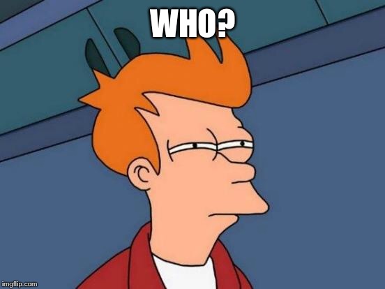 Futurama Fry Meme | WHO? | image tagged in memes,futurama fry | made w/ Imgflip meme maker