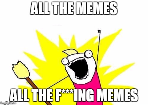X All The Y Meme | ALL THE MEMES; ALL THE F***ING MEMES | image tagged in memes,x all the y | made w/ Imgflip meme maker
