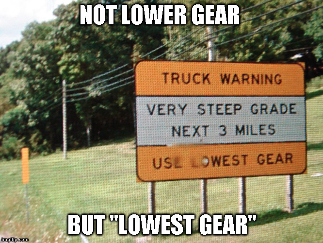 NOT LOWER GEAR; BUT "LOWEST GEAR" | image tagged in lowest gear | made w/ Imgflip meme maker