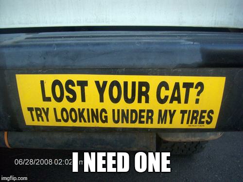 I NEED ONE | image tagged in sir_unknown,bumper sticker | made w/ Imgflip meme maker