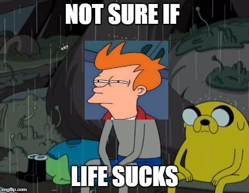 Life Sucks Meme | NOT SURE IF; LIFE SUCKS | image tagged in memes,life sucks | made w/ Imgflip meme maker