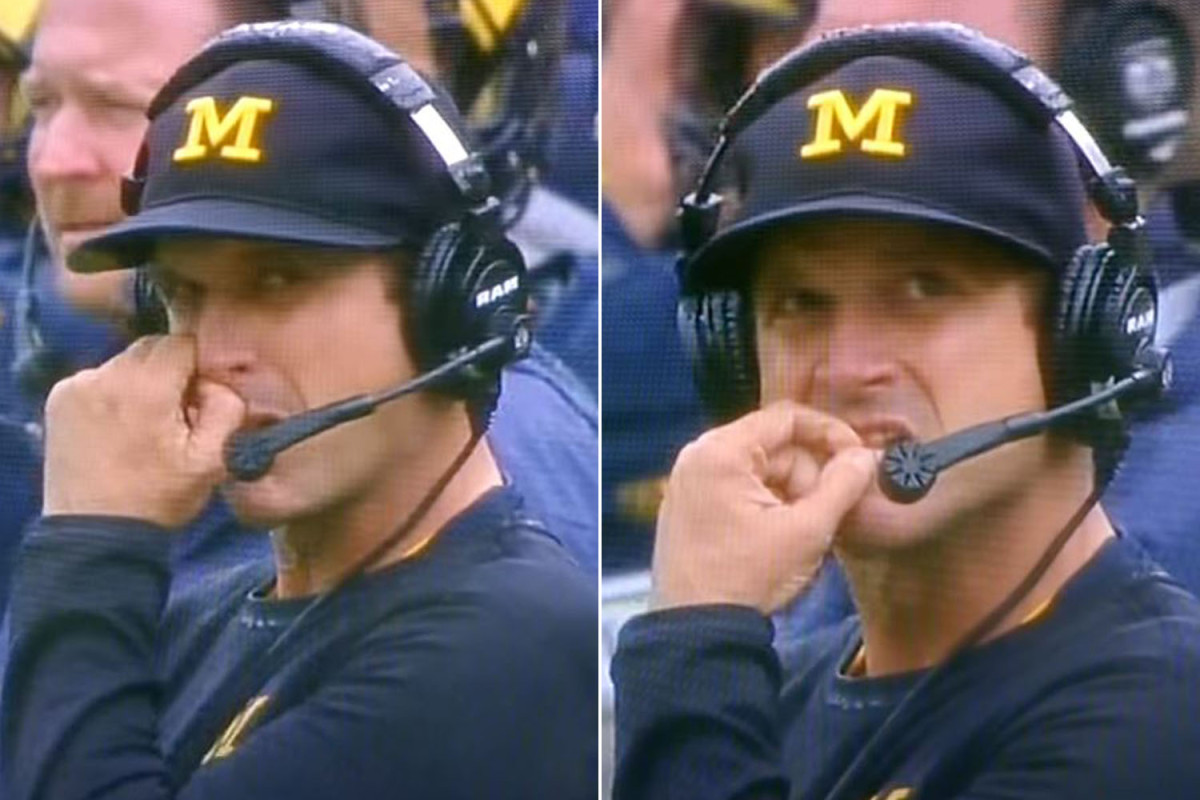 Harbaugh Eats Boogers Blank Meme Template