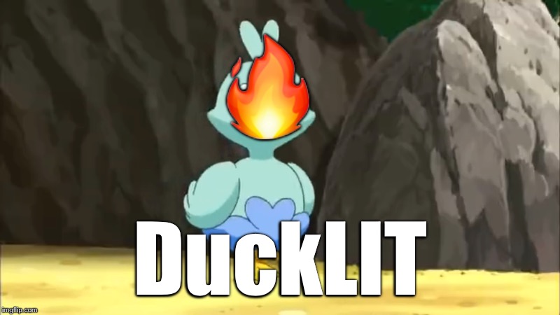 i am so sorry | 🔥; DuckLIT | image tagged in pokemon,funny,lit,ducklett | made w/ Imgflip meme maker