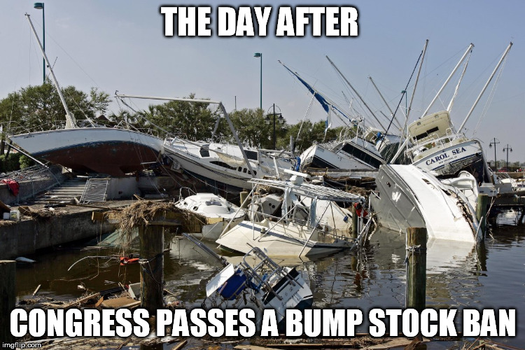 THE DAY AFTER; CONGRESS PASSES A BUMP STOCK BAN | image tagged in tragic boating accident | made w/ Imgflip meme maker