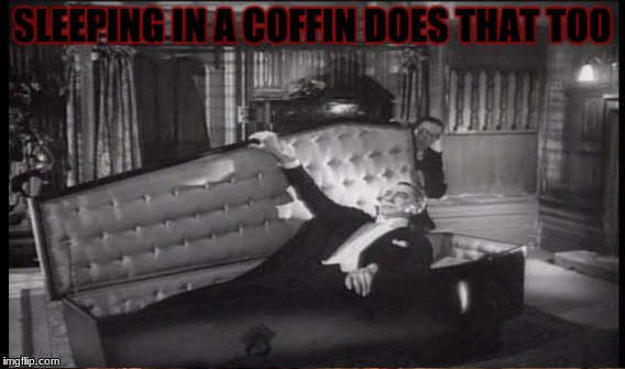 SLEEPING IN A COFFIN DOES THAT TOO | image tagged in or nah | made w/ Imgflip meme maker