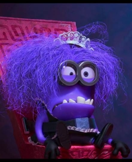 purple minion with tiara Blank Meme Template