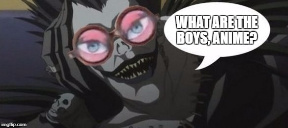 WHAT ARE THE BOYS, ANIME? | image tagged in ruck,anime | made w/ Imgflip meme maker