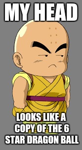 My Head | MY HEAD; LOOKS LIKE A COPY OF THE 6 STAR DRAGON BALL | image tagged in dbz | made w/ Imgflip meme maker