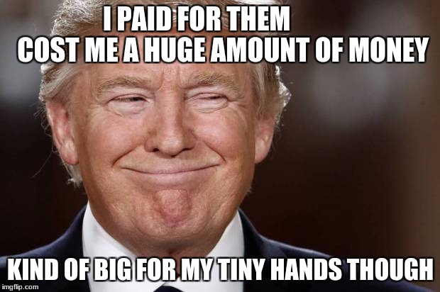 I PAID FOR THEM          COST ME A HUGE AMOUNT OF MONEY KIND OF BIG FOR MY TINY HANDS THOUGH | made w/ Imgflip meme maker