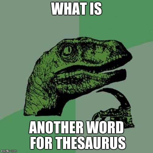 Philosoraptor Meme | WHAT IS; ANOTHER WORD FOR THESAURUS | image tagged in memes,philosoraptor | made w/ Imgflip meme maker