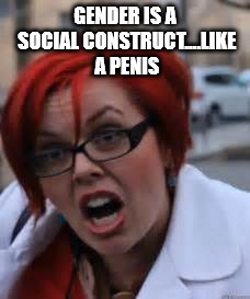 trig | GENDER IS A SOCIAL CONSTRUCT....LIKE A P**IS | image tagged in trig | made w/ Imgflip meme maker
