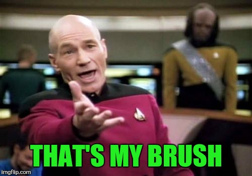 Picard Wtf Meme | THAT'S MY BRUSH | image tagged in memes,picard wtf | made w/ Imgflip meme maker