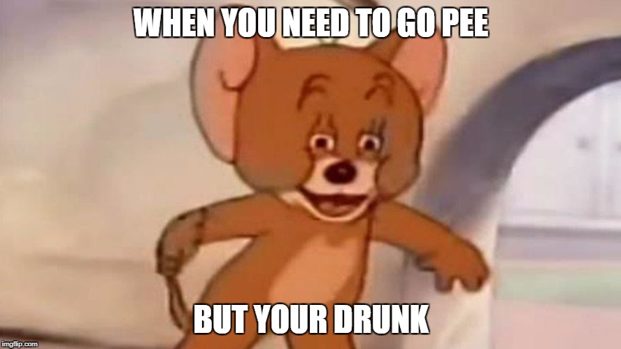 WHEN YOU NEED TO GO PEE BUT YOUR DRUNK | WHEN YOU NEED TO GO PEE; BUT YOUR DRUNK | image tagged in tom and jerry,pee,go home youre drunk | made w/ Imgflip meme maker