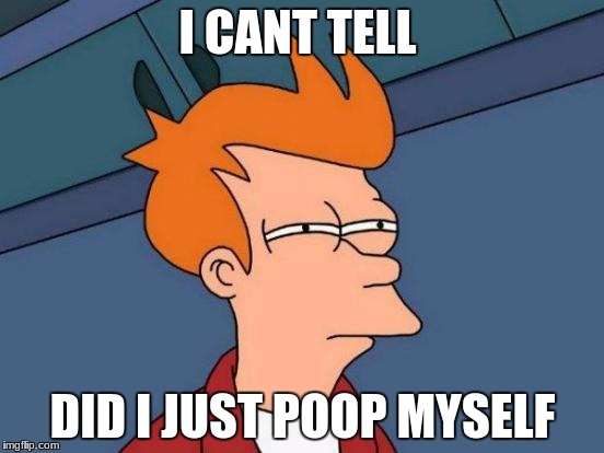 Futurama Fry | I CANT TELL; DID I JUST POOP MYSELF | image tagged in memes,futurama fry | made w/ Imgflip meme maker