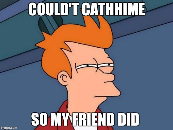 could't cathhime  | COULD'T CATHHIME; SO MY FRIEND DID | image tagged in memes,futurama fry | made w/ Imgflip meme maker