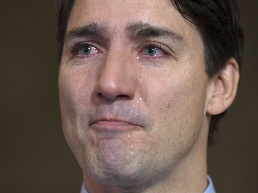 Trudeau Tears Blank Meme Template