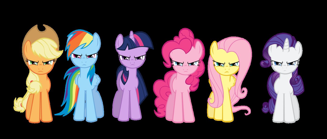 High Quality Angry Ponies(Mane 6) Blank Meme Template
