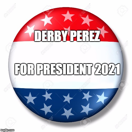 Blank for president | DERBY PEREZ; FOR PRESIDENT 2021 | image tagged in blank for president | made w/ Imgflip meme maker