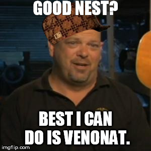 Rick From Pawn Stars | GOOD NEST? BEST I CAN DO IS VENONAT. | image tagged in rick from pawn stars,scumbag | made w/ Imgflip meme maker