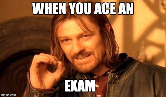One Does Not Simply | WHEN YOU ACE AN; EXAM | image tagged in memes,one does not simply | made w/ Imgflip meme maker