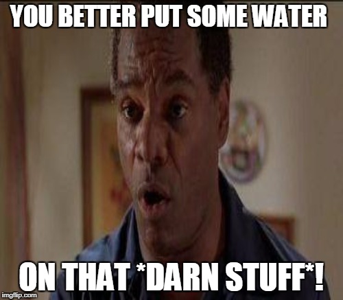 YOU BETTER PUT SOME WATER ON THAT *DARN STUFF*! | made w/ Imgflip meme maker