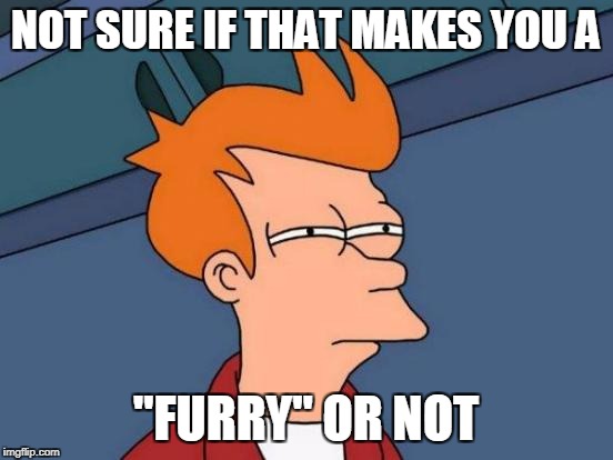 Futurama Fry Meme | NOT SURE IF THAT MAKES YOU A "FURRY" OR NOT | image tagged in memes,futurama fry | made w/ Imgflip meme maker