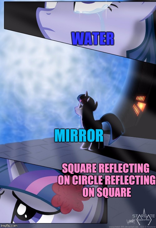 WATER MIRROR SQUARE REFLECTING ON CIRCLE REFLECTING ON SQUARE | made w/ Imgflip meme maker