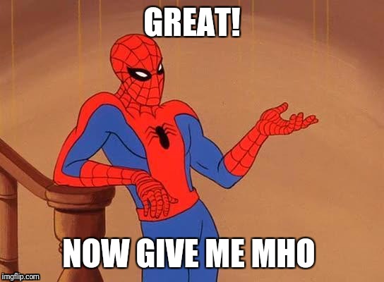 Spiderman Debate | GREAT! NOW GIVE ME MHO | image tagged in spiderman debate | made w/ Imgflip meme maker