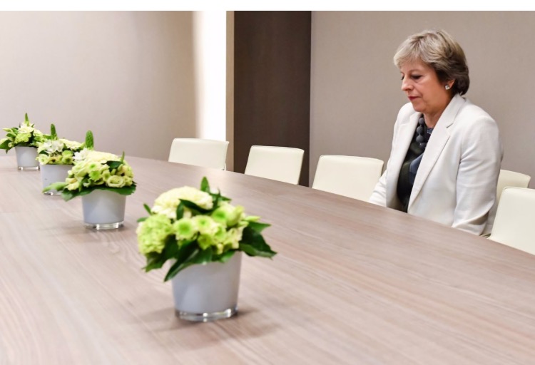 High Quality Lonely Theresa May Blank Meme Template