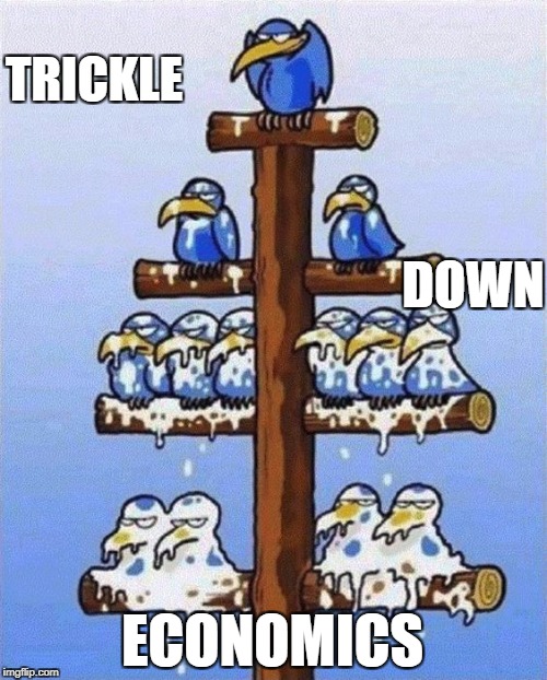 TRICKLE; DOWN; ECONOMICS | made w/ Imgflip meme maker