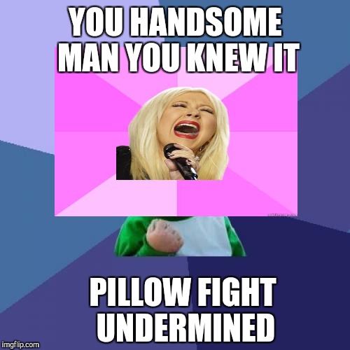 Success Kid Meme | YOU HANDSOME MAN YOU KNEW IT PILLOW FIGHT UNDERMINED | image tagged in memes,success kid | made w/ Imgflip meme maker