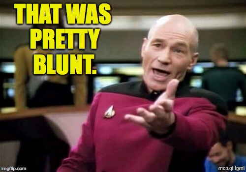 THAT WAS PRETTY BLUNT. | made w/ Imgflip meme maker
