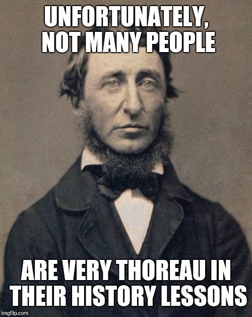 UNFORTUNATELY, NOT MANY PEOPLE ARE VERY THOREAU IN THEIR HISTORY LESSONS | made w/ Imgflip meme maker